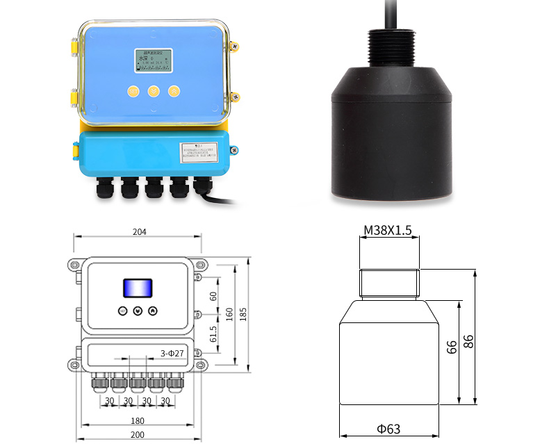 分體式超聲波液位計(jì)尺寸